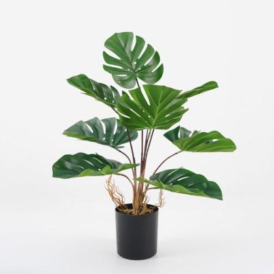 China Contemporary Artificial Monstera plantsPotted Looks Real 43*39*45cm Fake Monstera in PP Pot Bonsai Plants for Home Decorations for sale