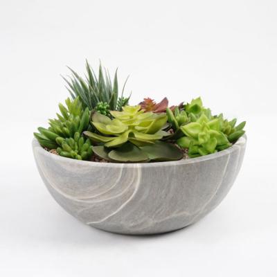 China Fake Potted Contemporary Artificial Succulent Desert Plants Large 24*24*15cm Succulent in Cement Pot for Wedding Party Garden Home Decoration for sale