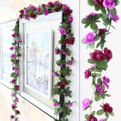 China Hot Sale 45 Heads Rose Flower Vine Artificial Flower Rattans Memorial Party Decoration Used For Holiday Background Decoration for sale