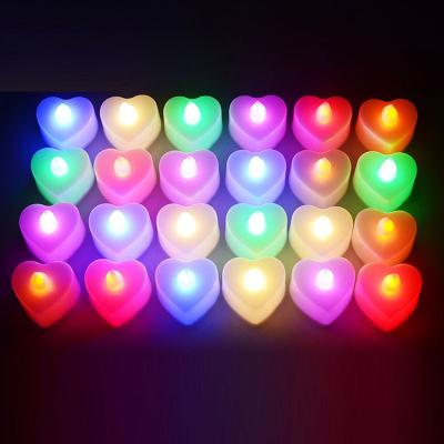 China Wedding Decoration Flameless Heart Shape Led Candle Color Changing Led Flameless Candles For Home Party Birthday for sale