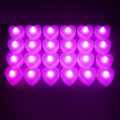 China Flameless Wedding Decoration Premium Pillar Flameless Candle Led Tea Light Flickering Heart Shaped Candle for sale