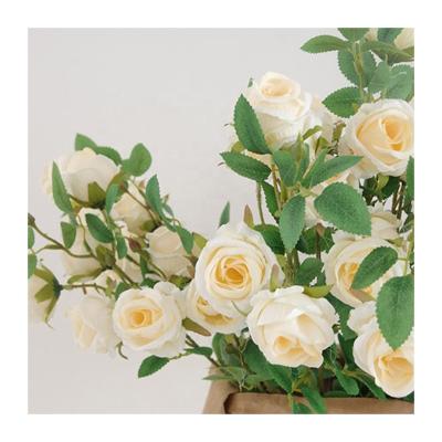 China Hot Selling Real Flower Wall Decor Artificial Hanging Single Velvet Rose Flower For Wedding Decor Silk Flowers Artificial for sale