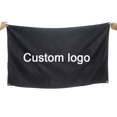 China Durable Outdoor Polyester 3*5 Fabric Black Flag American Flags Promotional Banners 100% for sale