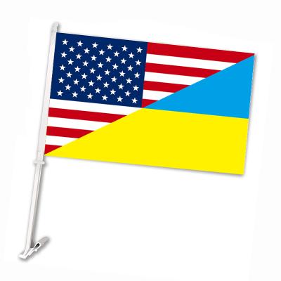 China Goods Ready to Ship » 12X18 Mini Ukraine Car Flag Car Flag Ukraine Flags for sale