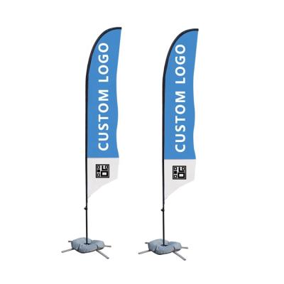 China Factory wholesale durable outdoor aerial advertising sale beach feather sign banner flag custom car flags garden banners for sale