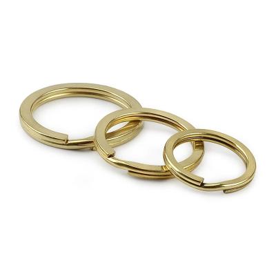 China Ring Outdoor Small Tool DIY Yellow Brass Copper Flat Key Ring for sale