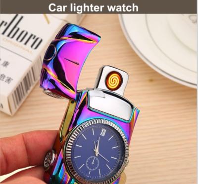 China 2017 New USB Upgrade Alarm Lighter Watch Unisex Rechargeable USB Lighter For Decoration For Gift for sale