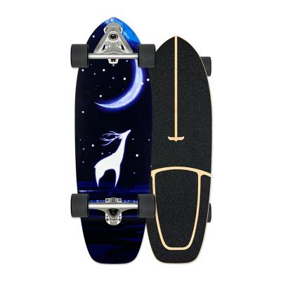 China Outdoor Activities Skateboard Fish Shape Canadian Deck Maple Land Surf Skateboard Extreme Sports Skateboard Land Cruiser for sale