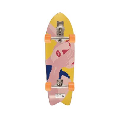 China Outdoor activities new product string fish board boy and girl travel board land surfboard large street brush fish single tail maple skateboard for sale