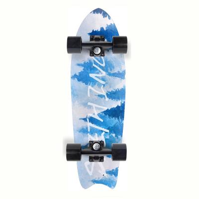 China Plastic Outdoor Activities 22 Inches Splinting Water Transfer Printing Skateboard Mini Four Wheel Pp Plastic Fish Skateboard for sale