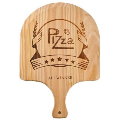 China Metal custom logo wood pizza shovel Paddle 12inch wooden pizza peel Kitchen Chopping Board Bread Pizza Plate Baking Accessories for sale