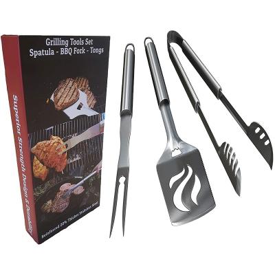 China Easily Cleaned 3 Pcs Stainless Steel BBQ Tool Kit - Professional Grade BBQ Accessories for sale