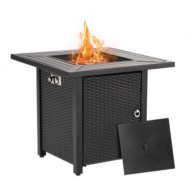 China Outdoor Heating Barbecue Outdoor Fire Burning Wooden Pit 28 Inch Garden Table for sale