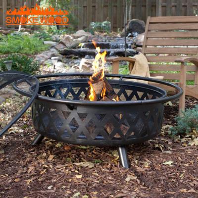 China Outdoor Fire Stocked Pit Mesh Steel Frame Fire Pit Metal Patio Charcoal Brazier Grill High Quality for sale