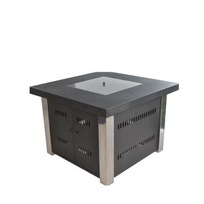 China Steel Frame Gas Fire Pit Table With Stainless Steel Stocked Outdoor Fire Pit Burners for sale