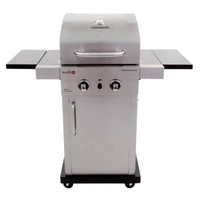 China Easily Assembled Stainless Steel Trolley Barbecue Gas Grill 2 Burner Gas Grill For Commercial for sale