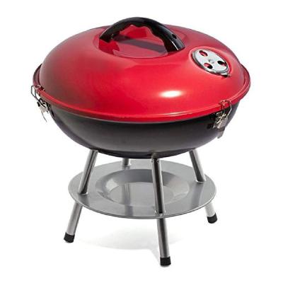 China Easily Assembled Portable 14.5 Inch Charcoal BBQ Grills Kettle Outdoor Wood Apple Shape BBQ Burning Grill For Camping for sale