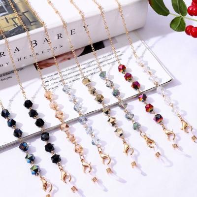 China Wholesale Mask Chain Fashion Crystal Glasses Chain Masking Chain Gold Glass Chain for sale