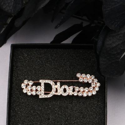 China Other cc letter brooches with pearl beads and stones white color fine embroidery for sale