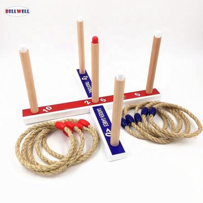 China MDF +Plastic / OEM Standardized Portable Plastic Throwing Ring Jute Bellwell Ring Toy Example for sale