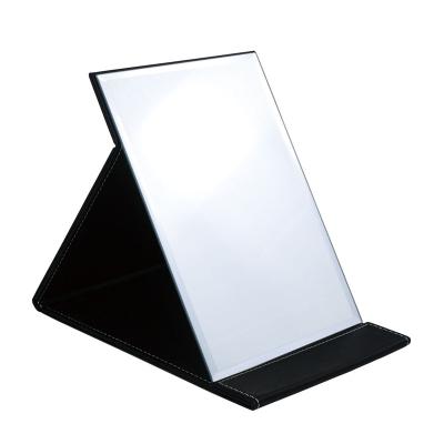 China Personalized Outdoors Pocket Black Multi color Customizable  leather Portable  Foldable  Desktop  Make up Mirror for sale