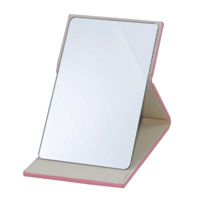 China Magnifying New style durable Wholesale Small Black Pink Blue  Portable Square PU Magnetic Unbreak Mini Make up Mirror for sale