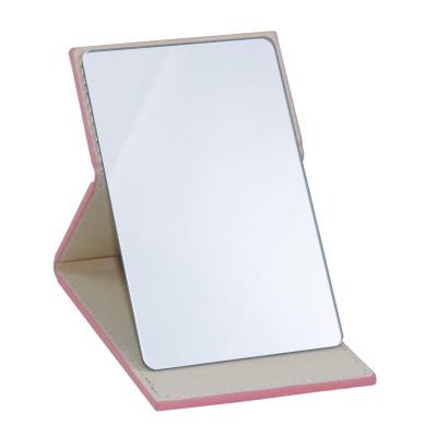 China Magnifying New design new creative Pocket Small Portable Square PU Magnetic Make up Mirror for sale