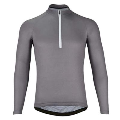 China Half Zip Long Sleeve Cycling Wear Custom Breathable Back Pockets Quick Dry Cycling Wear For Men for sale