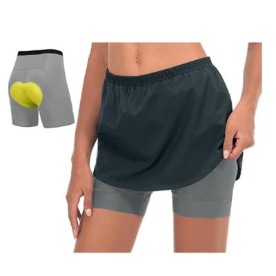 China Hot Sale Women's Breathable 3D Padded Tennis Running Skort Integrated Cycling Skirts With Hidden Pocket for sale