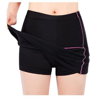 China New Fashion Women Breathable Workout Tennis Skort Built In Brief Cycling Skirt With 3D Gel Paaded for sale