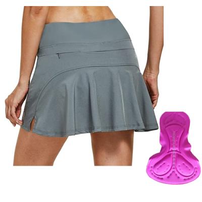 China Command Breathable Pleated Cycling Skirt With 3d Padded Quick Dry Women Bike Cycling Skirt for sale