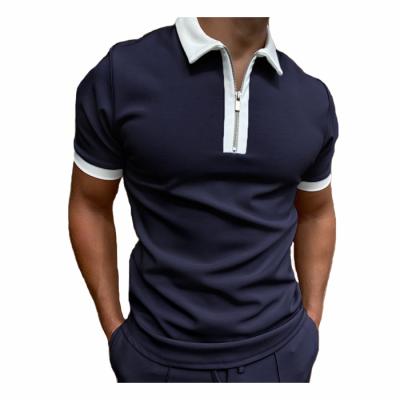 China New Design Breathable Men's Contrast Zipper Custom Quick Dry Leisure Polo Shirt Golf Shirts for sale