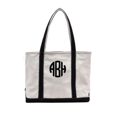 China Other Sublimation Women Shoulder Handbags Beach Bag Logo Large Canvas Tote Bags Custom Made for sale