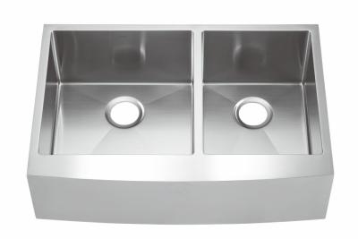 China FOOK SINK Double Bowl 304 Handmade Stainless Steel Farmhouse Apron Kitchen Sink for sale