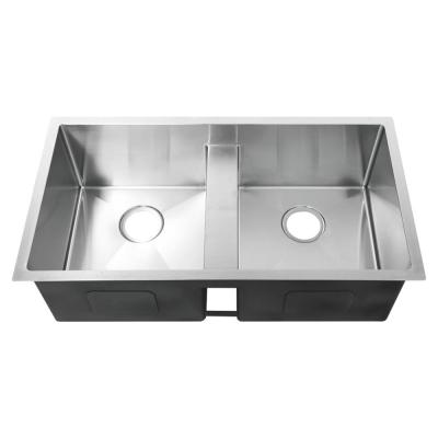 China Handcrafted Stainless Steel Handmade Sink Double Bowl With Large Capacity for sale