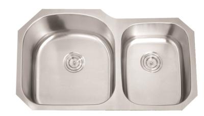 China Large Double Bowl Kitchen Sink No Drainer 304 Stainless Steel Material for sale