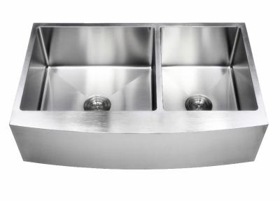 China 36 Inch Apron Stainless Steel Kitchen Sink Curved Front Farm Brushed Surface / Apron Stainless Steel Kitchen Sink for sale