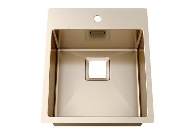 China Luxury 304 Sus Above Counter Bathroom Sink For Hotel Sanitary Ware / Brushed Stainless Steel Kitchen Sink for sale