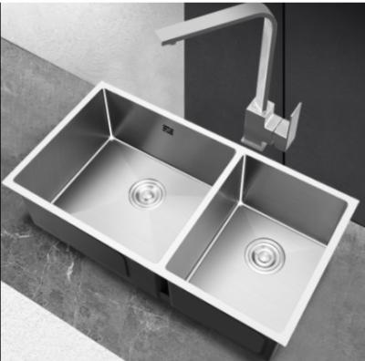 China Undermount 304 Stainless Steel Sink Deep Double Bowl for sale