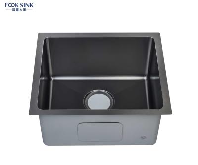 China Drop In Stainless Steel Single Bowl Kitchen Sink Gunmetal Matte Black for sale