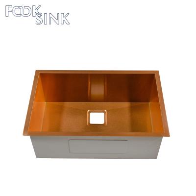 China Fregadero de acero inoxidable del cuenco 304 del apartamento solo para la cocina Rose Gold en venta