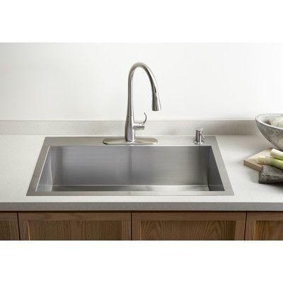 China Durable Single Bowl Top Mount Sink , Handmade Stainless Steel Sink Brushed Surface for sale