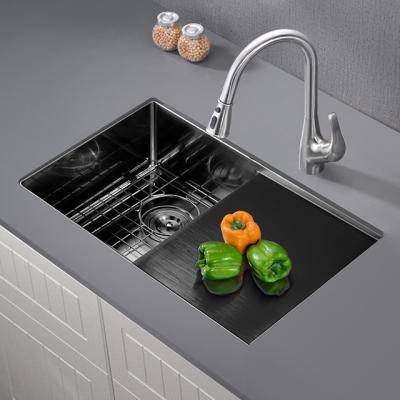 China 18 Gauge Undermount Sink 304 Stainless Steel Kitchen Sink with Drain Board for sale