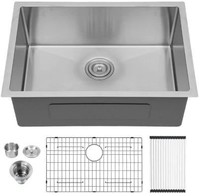 China 26 Inch 16 Gauge Deep Undermount Stainless Steel Kitchen Sink Basin for sale