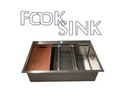 Fook stainless steel workstation sink, ledge sink, step sink