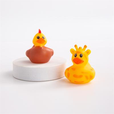 China Toy Wholesale Cognitive Floating Eco-friendly Squeeze Sounding Baby Shower Rubber Floating Duck Toy for sale