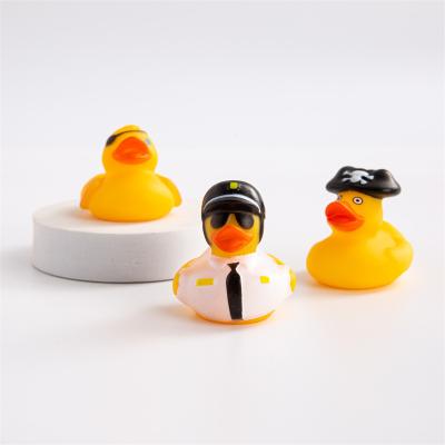 China Toy Contemporary Luxury Design Small Cool Font Cognitive Floating Rubber Bath Duck Toys for sale