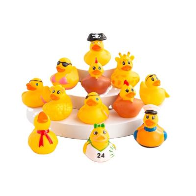 China Cognitive Floating Toy PVC Squeeze Small Cognitive Plastic Yellow Squeeze Baby Bath Toys for sale