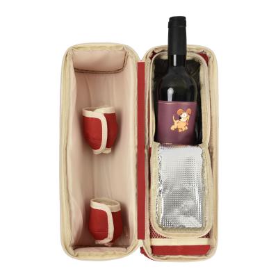 China Feee Sample Design Waterproof Zipper Handled Carry Case Insulated Wine Bottle Wine Carrier Tote Bag for sale