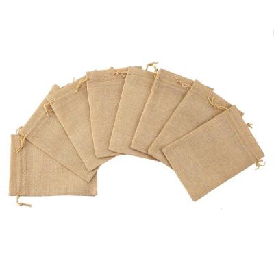 China High Quality Recyclable Manufacturing Small Burlap Gift Pouch Jute Drawstring Bag for sale